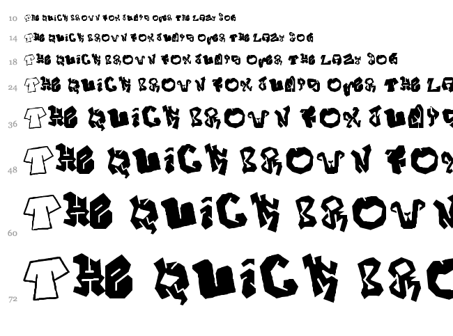 Joker Size font waterfall